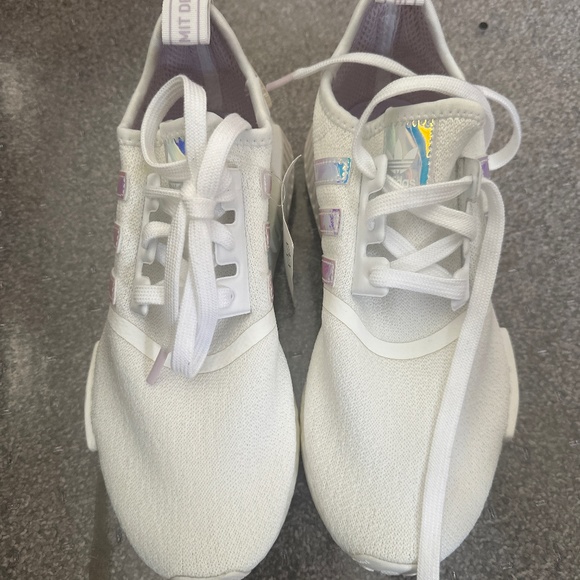 NMD_R1 Brand new Wmns sz 8 iridescent and white Adidas runners - Picture 1 of 4